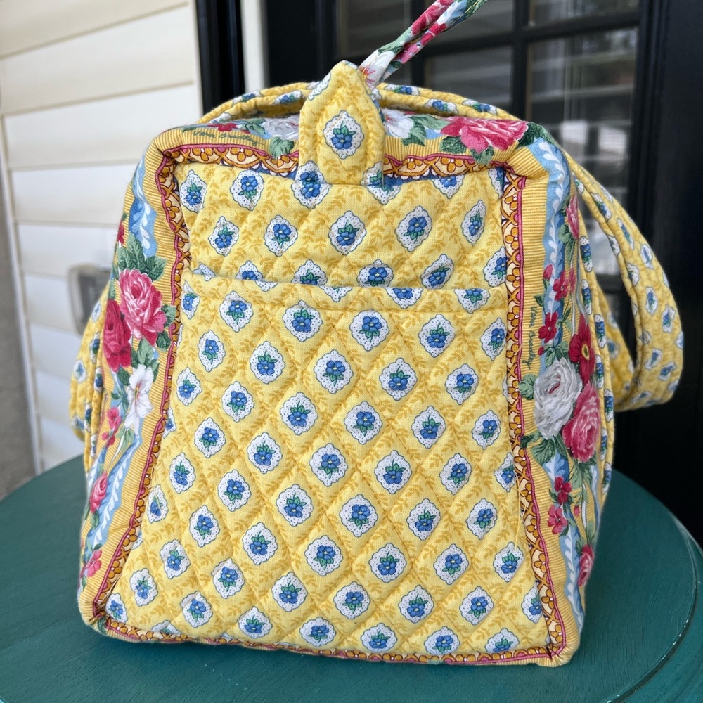 Vintage Vera Bradley Elizabeth Yellow Floral Duffle Bag - Picture 4 of 9